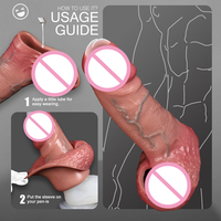 Manchon d'agrandissement du pénis en silicone réaliste couleur chair, imperméable, souple, grande taille, pour hommes - Préservatif réutilisable