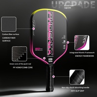 Raquette de pickleball en fibre de carbone T700 finition mate, longueur 40,5 cm, épaisseur 16 mm, poids 220-230 g, transfrontalier