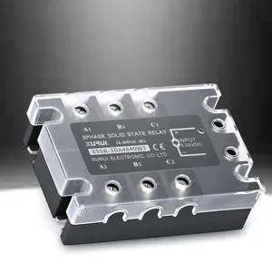 Xurui relé de estado sólido de 12v, ssr 60a de 3 fases