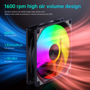 Ventilador SNOWMAN 120mm ARGB PWM para PC de juegos Alto flujo de aire direccionable RGB LED Placa base Sync Compatible Case Cooler - Product Image 2