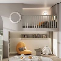 JINS 2026 nouveau Style personnalisé filles lit en bois massif frais Simple Double Decker Loft lit moderne doux Design avec lit égaré