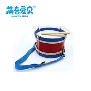 Tambor de mano de instrumentos musicales para niños, instrumento de percusión de China, juguete de madera, tambor de marcha barato