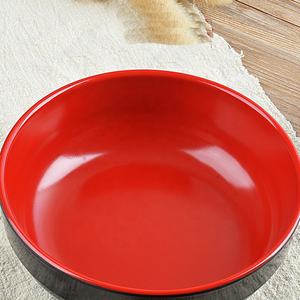 Vaisselle de service de restaurant personnalisée Style coréen Bol à riz en mélamine rouge noire de <span class=keywords><strong>5.5</strong></span> pouces - Product Image 2