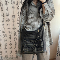 Sac à bandoulière rétro en cuir souple pour femme, style européen et américain, tendance japonaise et coréenne, idéal pour les trajets quotidiens