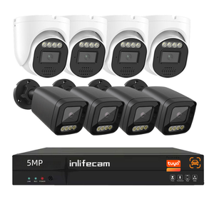 Inlifecam 5.0MP tuya ứng dụng thông minh Bullet + tháp pháo kim loại ai con người/vật nuôi phát hiện chuyển động mạng IP Camera POE NVR an ninh Kit hệ thống - Product Image 2