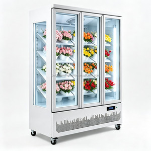 Vitrine réfrigérée à fleurs 3 portes avec compresseur basé sur le dessous, pour fleuriste - Product Image 2