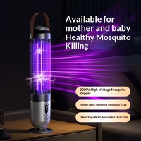 Lámpara Antimosquitos Eléctrica con Sensor de Luz, Luz Nocturna LED Púrpura, Impermeable, con Batería Integrada para Acampar al Aire Libre