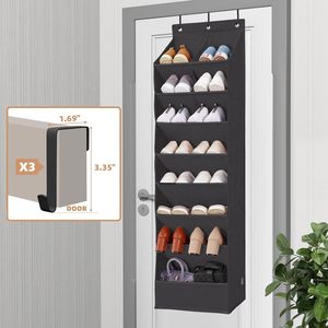 Over The Door <b>Shoe</b> Organizer 10 Pockets Heavy Duty Black Hanging <b>Shoe</b> Rack For Closet Door Storage - Product Image 4
