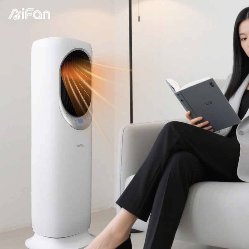 2 in 1 Portable Household Air Cooling Fan Smart Bladeless Tower Electric Remote Controlled Freestanding Heater