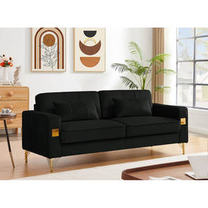 Lit Modulaire Sectionnel Pliant Causeuse Canapé 20 Avec Rangement Et Canapés Comme Singe Roues Noir Table D'appoint Haute - Product Image 5