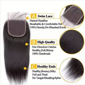 13*4/4*4 pour closure, 100% cheveux humains brésiliens Remy, ondulés naturels, postiche bouclé, double trame française/à la machine - Product Image 2