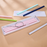 Nouvel arrivage de pailles à boire pliables souples et sûres paille en Silicone réutilisable de qualité supérieure avec étui et brosse