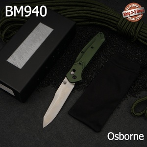 มีดพับ Osborne BM940 ด้ามอลูมิเนียมอัลลอยสีเขียว ใบมีดสแตนเลส ขนาด 3.5 นิ้ว ระบบล็อคแบ็ค ความยาวรวม 7.5 นิ้ว DIY OEM - Product Image 1
