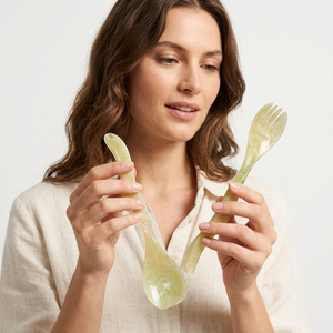 Juego de Servidores de Ensalada de Resina Ecológica, Aptos para Lavavajillas, Utensilios Manuales para Ensalada - Product Image 1