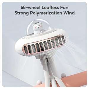 CYKE bébé poussette <span class=keywords><strong>dessin</strong></span> <span class=keywords><strong>animé</strong></span> poulpe ventilateur silencieux sans lame avec ventilateur USB portable à 4 vitesses, variable et rechargeable 2000mAh DQ217 - Product Image 5