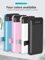 Power Bank Ultra Tipis 10000mAh Kecepatan Tinggi Pengisian Cepat Kustomisasi Pabrik dengan Kabel Terintegrasi Stasiun Daya