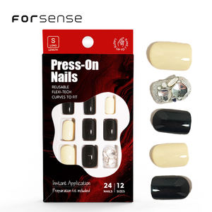 Luxe 3d Bling Strass Presse sur Ongles Haute Qualité À La Main Court Carré <span class=keywords><strong>Faux</strong></span> Ongles pour Femmes Noir <span class=keywords><strong>Beige</strong></span> Conceptions <span class=keywords><strong>Faux</strong></span> Ongles - Product Image 1