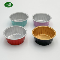 VVG Moule à tarte jetable rond en forme de coeur Mini conteneurs à gâteau Mini tasses à gâteau en papier d'aluminium