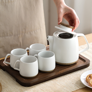 Nordic Simple <b>Water</b> <b>Kettle</b> White Ceramic Tea Set and Cups Porcelain Teapot with Infuser - Product Image 4