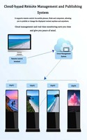 Pantalla Táctil IR Android, Señalización Digital Vertical de Pie, 32, 43, 55 Pulgadas, Tótem LCD, Pantalla Publicitaria con Animación para Uso en Ascensores