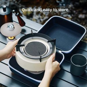Réchaud à gaz de camping coupe-vent, brûleur pliable portable avec allumage piézo, pour pique-nique en plein air, randonnée, cuisine, réchaud à cassette - Product Image 4