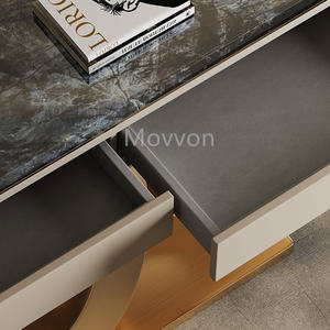 Meubles de maison salon <span class=keywords><strong>table</strong></span> de couloir à armature en acier inoxydable dorée de luxe <span class=keywords><strong>table</strong></span> <span class=keywords><strong>console</strong></span> moderne en marbre - Product Image 4