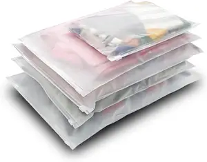 Plastic Packing Bags for Clothes Selling, Frosted Zipper Poly Bags for Packaging T Shirt, Jeans, Jacket,