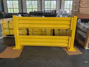 Barandilla de Seguridad de Acero de Alta Resistencia con Protección Contra Impactos de 2/3 Nervaduras, Barrera de Seguridad para Talleres, Almacenes, Máquinas, Valla Metálica Amarilla Modular - Product Image 3