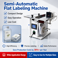 Machine d'étiquetage semi-automatique pour surfaces planes, bouteilles carrées, cartons, pièces en plastique, applicateur d'autocollants de table