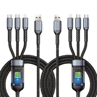 Câble USB Type-C 3-en-1 Super Rapide 100W avec Blindage Tressé et Gaine en PVC pour Téléphones Android