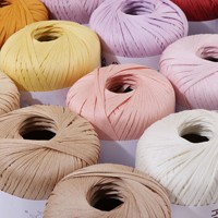 Soft Breathable Fancy Natural Cotton Raffia Yarn for Crocheting Knitting Handmade Bags