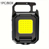 Lampe porte-clés COB en gros, nouvelle, mini, rechargeable USB, étanche IP54, ouvre-bouteille cadeau, lampe torche LED extérieure en aluminium et ABS, SOS