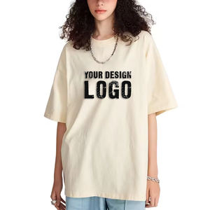 Camiseta de Mujer al por Mayor Personalizada de 260g, de Manga Corta, Color Sólido, de Alta Calidad, con Hombros Caídos, Tallas Grandes - Product Image 1