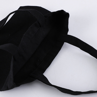 Sac fourre-tout en toile de coton noir personnalisable, réutilisable, écologique, pliable, à bandoulière, pour la promotion du marché