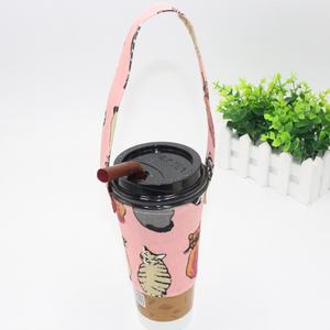 Sac de rangement en toile pour boissons, fourre-tout suspendu, pour le thé au lait, le café, vert, tasse, porte-gobelet, dessin animé - Product Image 2