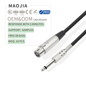 Câble de microphone équilibré personnalisé 6.35mm mâle TS <span class=keywords><strong>Mono</strong></span> vers <span class=keywords><strong>XLR</strong></span> femelle Câble audio blindé en cuivre sans oxygène - Product Image 1