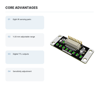 Module de capteur de suivi de ligne infrarouge 8 canaux avec sortie TTL réglable pour voiture robot, suiveur de ligne noire Arduino