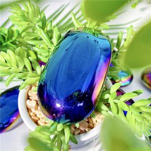 Décoration en cristal d'obsidienne noire, pierre brute naturelle avec technique d'électroplaqué pour la lithothérapie et la décoration intérieure - Product Image 5