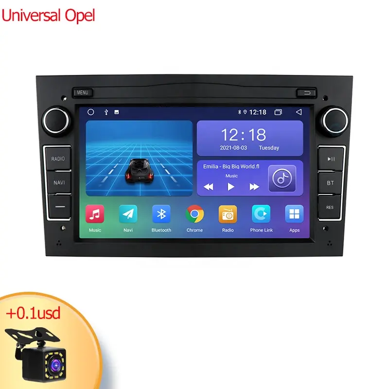 Rádio gps universal para carro, rádio multimídia com navegador de vídeo e som estéreo para opel