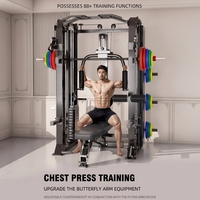 DINUO Station de musculation multifonction tout-en-un avec machine Smith inclinée à 7 degrés, rack à squats à charge par broches, presse à jambes, exercice papillon, exercice pour les épaules