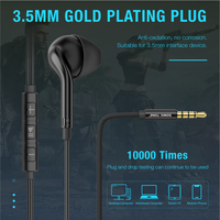 Earphone Kabel 3.5mm Terlaris, Headset Gaming In-ear Dengan Mikrofon dan Kontrol Volume untuk Ponsel