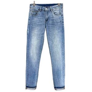 Jeans holgados de rasgadura de mezclilla para hombre, Parche de cintura alta para hombre, pantalones vaqueros de moda con arrugas cónicas para hombre - Product Image 1