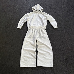 420 Gsm Zip up Hoodies and Baggy Sweatpants Set <b>Jogging</b> <b>Suit</b> Street Casual Wear Men's Sports Tracksuit Set Custom Sweat <b>Suit</b> - Product Image 1