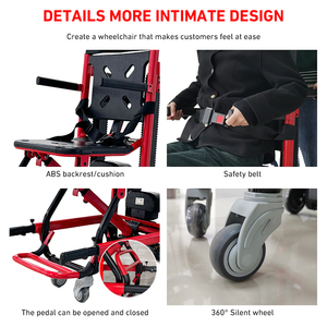 Elektrische trapbeklimmende rolstoel voor gehandicapten, 160 kg draagvermogen en 40 stappen/min. - Product Image 5