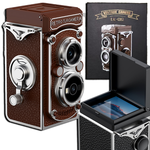 กล้องถ่ายรูป Sourcingark รุ่น 1.54 นิ้ว มินิเรโทร TLR เลนส์คู่ มองเห็นในที่มืด โฟกัสอัตโนมัติ แบตเตอรี่ 1000mAh ฝาพับแบบพกพา รุ่น LK-019 - Product Image 1