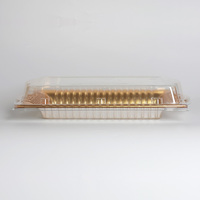 Boîte d'emballage rectangulaire transparente dorée jetable Aoyi pour pain et croissants en plastique