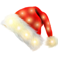 Chapeau de Noël LED en peluche en gros, chapeau lumineux de Noël avec lumières changeantes de couleur, cadeaux de fête de fin d'année