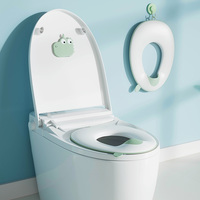 Siège de toilette monobloc en PP pour enfants avec protection anti-éclaboussures surélevée et base antidérapante en PET – Idéal pour la propreté des tout-petits dans la salle de bain