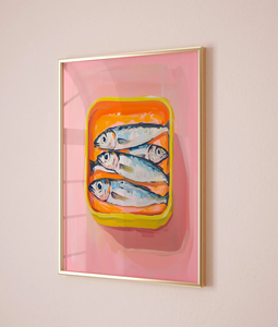 Impresiones Artísticas de Pintura al Óleo de Sardinas, Arte de Naturaleza Muerta de Sardinas, Arte de Cocina Francesa, Decoración de Comedor - Product Image 5