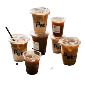Custom logo 8 12 16 24 oz Disposable Pet Transparent Custom Coffee Bubble Milk Tea Smoothie <b>Plastic</b> <b>Cups</b> for <b>Drink</b> with Lids - Product Image 2